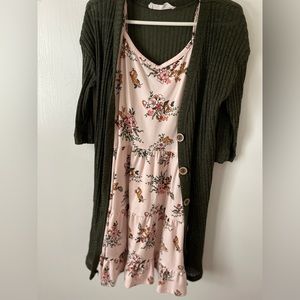 Girls dress with cardigan